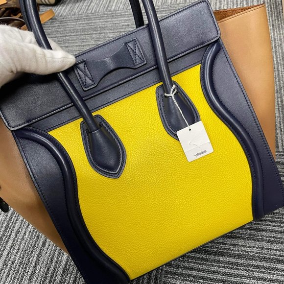 Celine Multicolor Suede And Leather Micro Luggage Tote - Picture 4 of 16